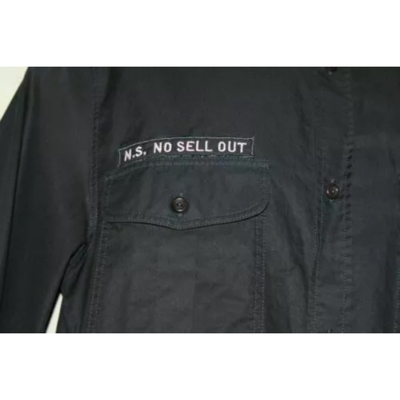 APC MEN’S BLACK RUE MADAME PARIS MILITARY SHIRT SM - Picture 4 of 9